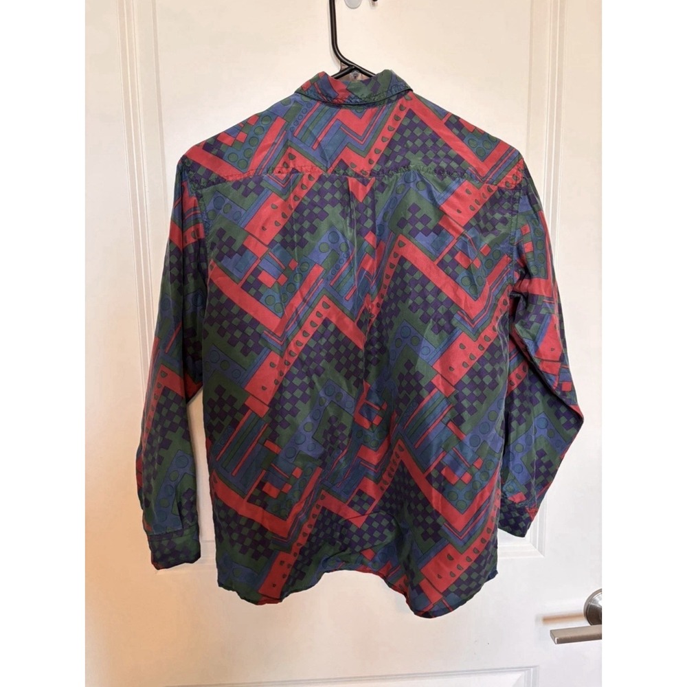 Vtg Fenn Wright Manson Silk Blouse S Geometric Jewel Tone Whimsigoth Abstract - Picture 5 of 9